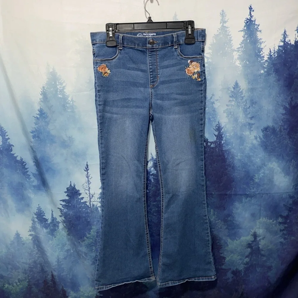 2x‎ Wonder Nation Flare, Jegging, Size XXL (18)Girls Embroidered Jean